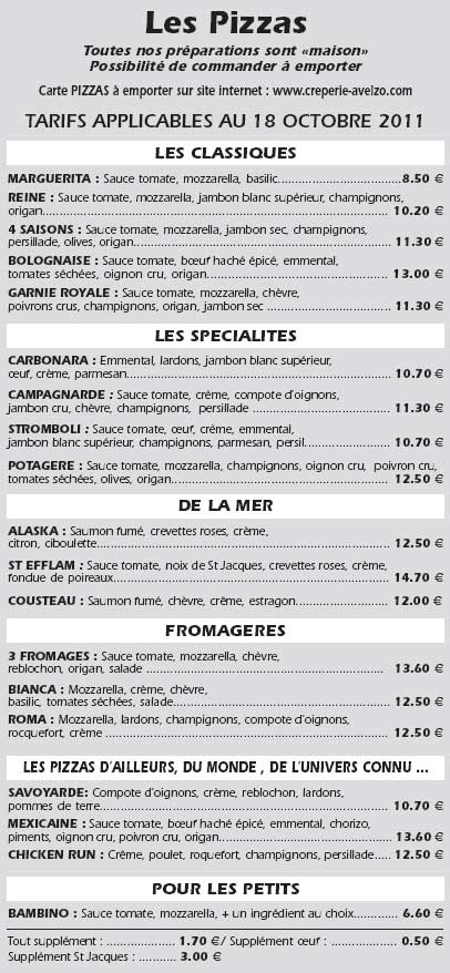 Pizzas
